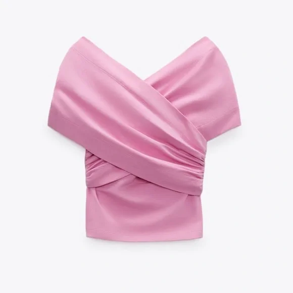 Zara wrap top pastel pink - Picture 6 of 13